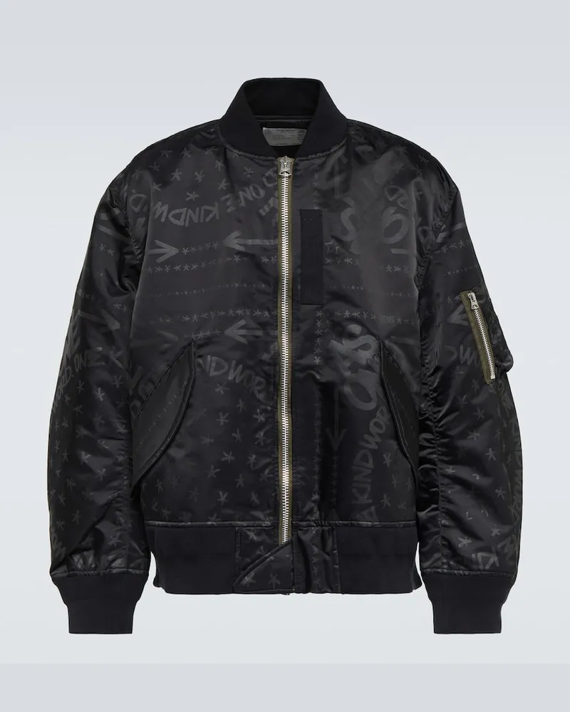 Sacai x Eric Haze - Bomber con stampa Nero