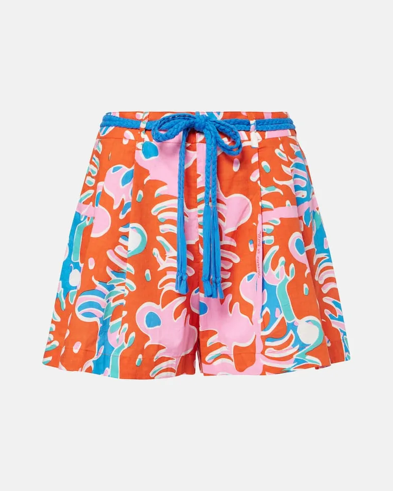 Poupette St Barth Shorts Chantal in cotone con stampa Rosso