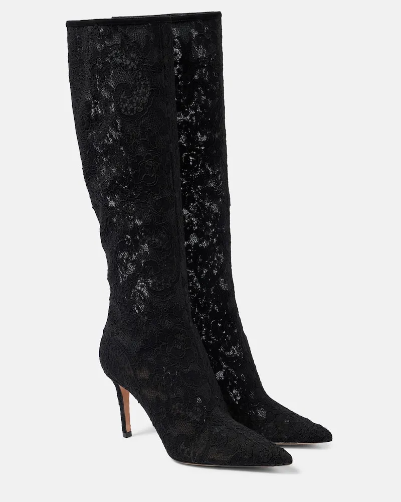 Gianvito Rossi Stivali Claudia 85 in pizzo Nero