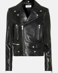 Saint Laurent Giacca biker in pelle Nero