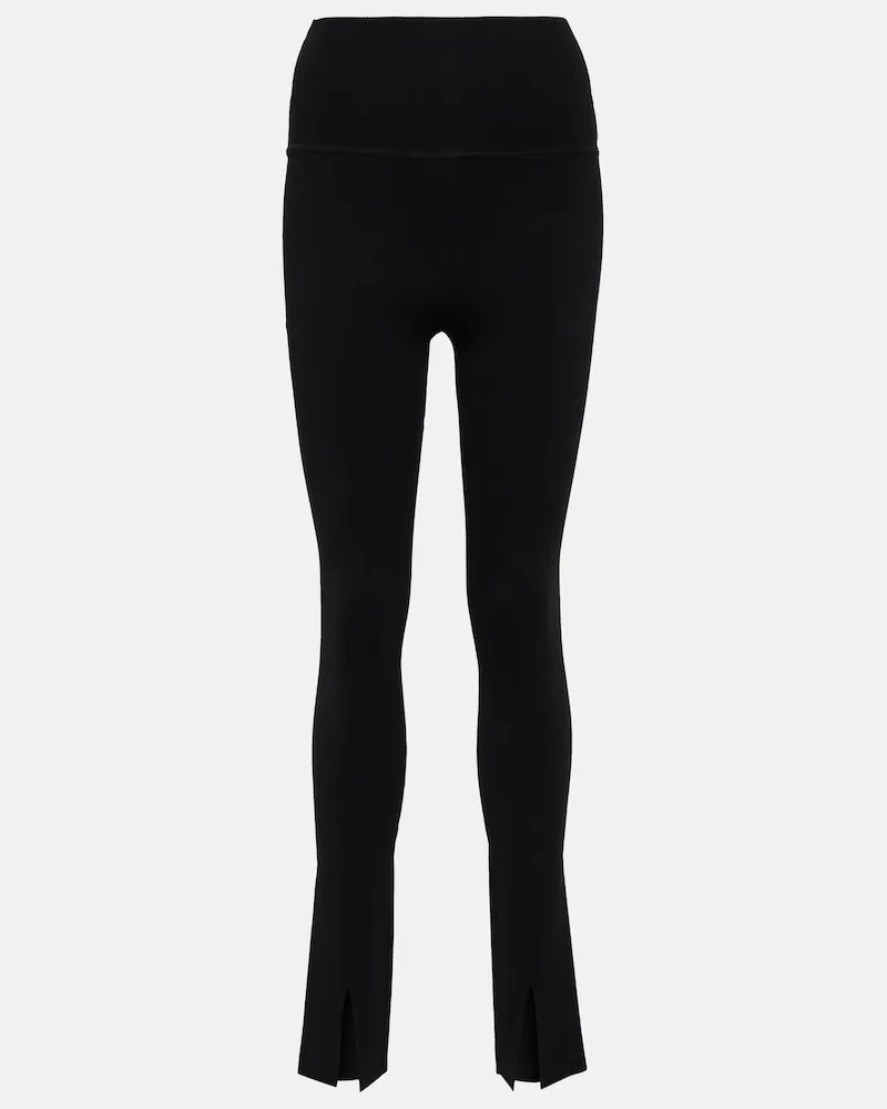 Victoria Beckham Leggings Body a vita alta con spacchi Nero