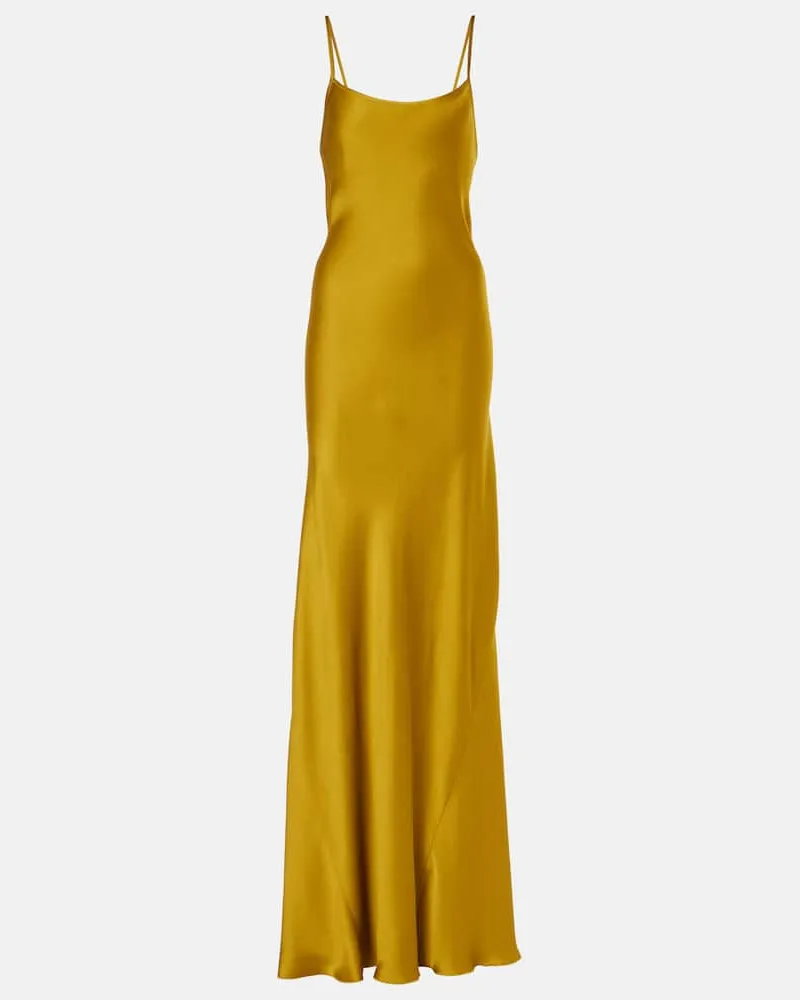 Victoria Beckham Abito sottoveste in crÃªpe di raso Oro