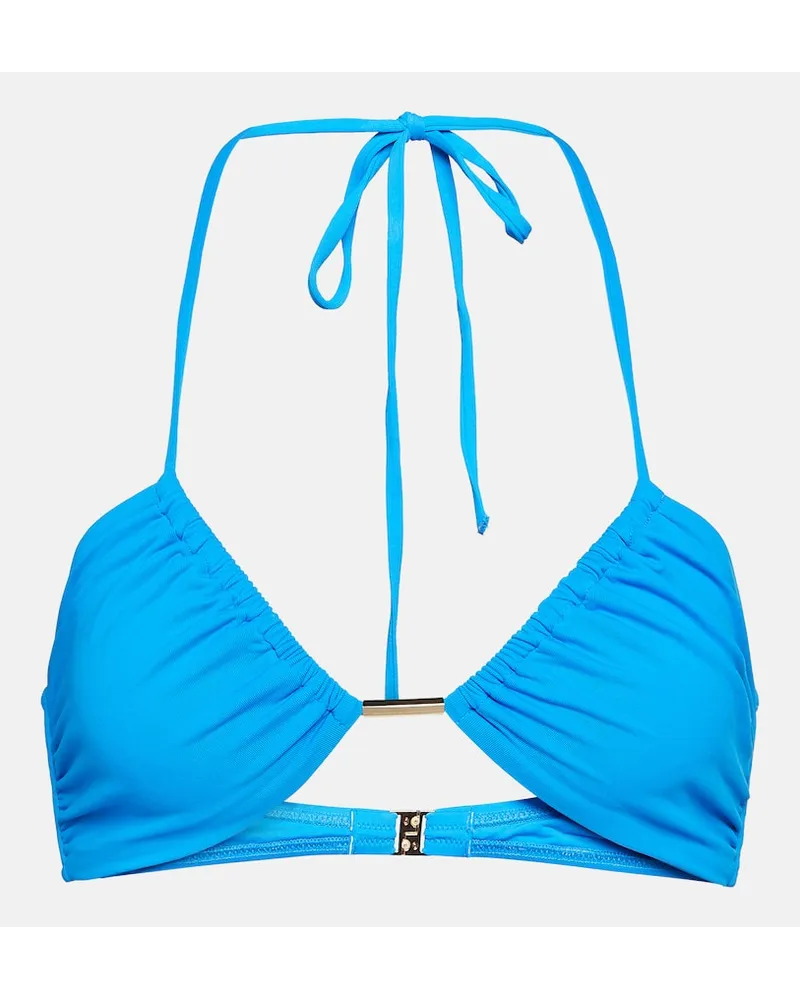 Melissa Odabash Top bikini Luxor con scollo all’americana Blu