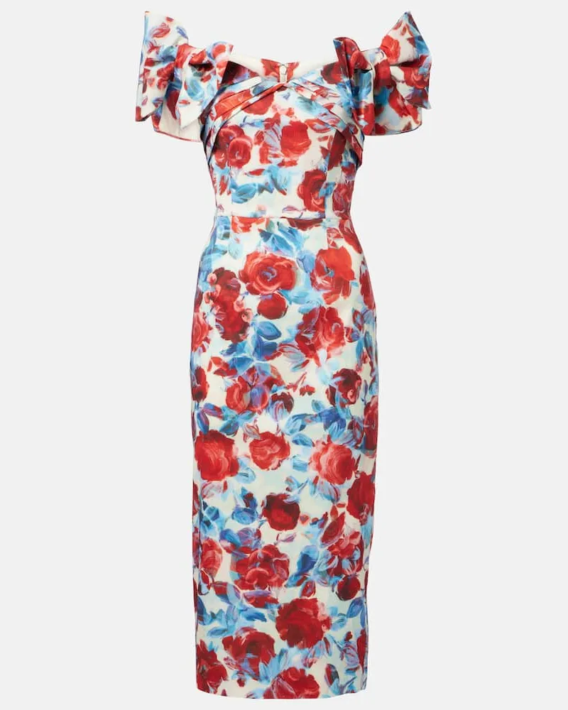 Rebecca Vallance Abito midi Fleurette in taffetÃ  floreale Multicolore