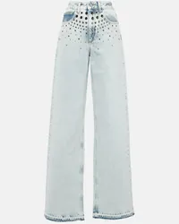 Alessandra Rich Jeans regular con decorazioni Blu