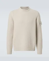 Stone Island Pullover Compass in lana Beige