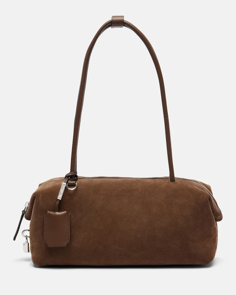 Max Mara Borsa a spalla Holdall Large in suede Marrone