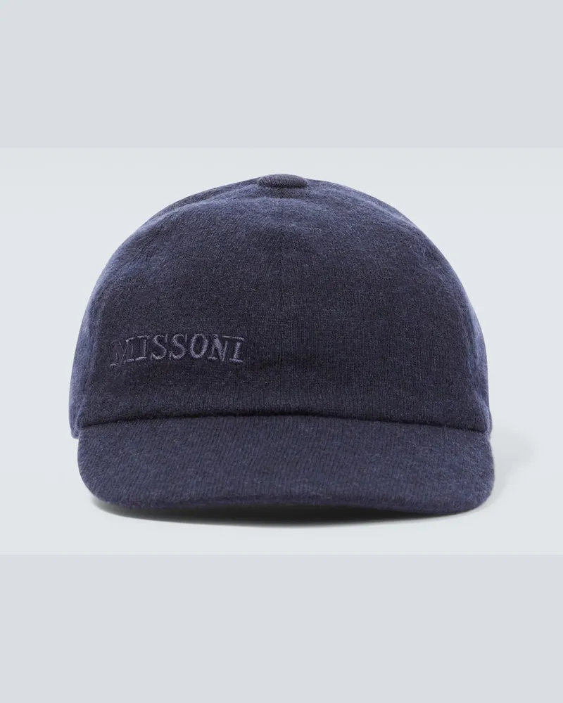 Missoni Cappello da baseball in cashmere Blu