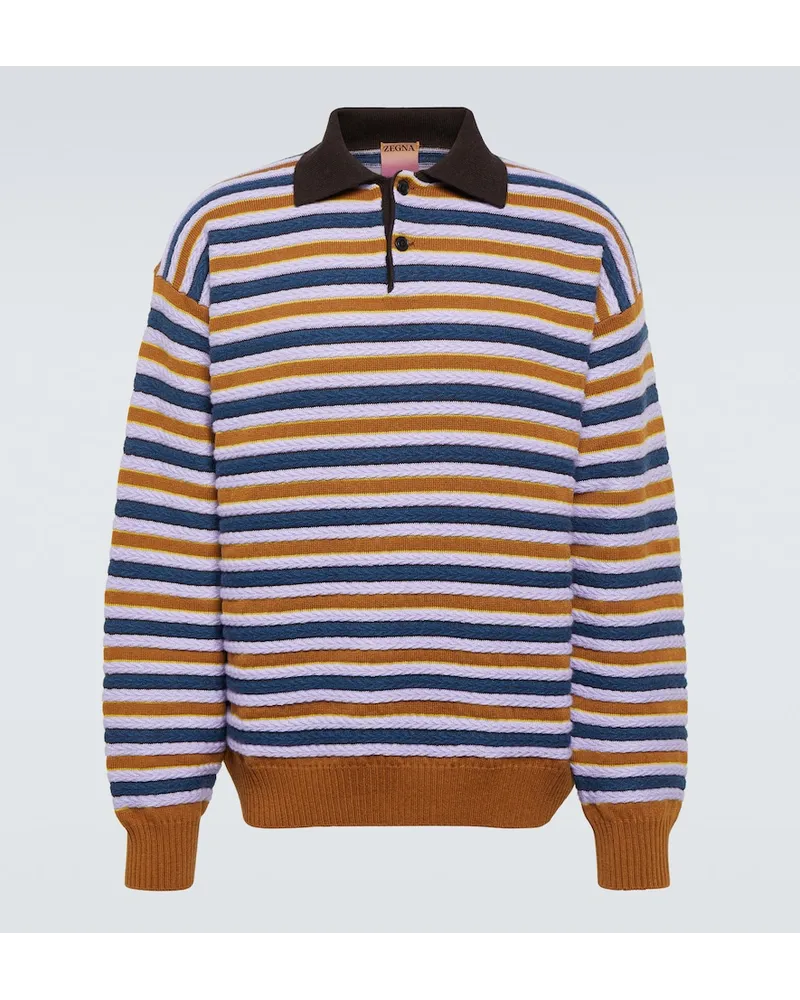 Ermenegildo Zegna x The Elder Statesman - Polo in cashmere e lana Multicolore