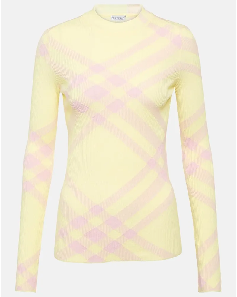 Burberry Top in misto lana Burberry Check Giallo