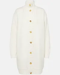 Max Mara Cardigan Alcazar in lana e cashmere Bianco