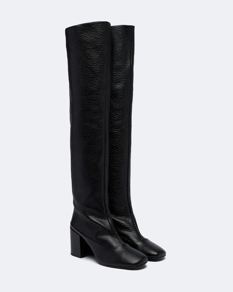 Dries van Noten Stivali cuissardes in pelle Nero