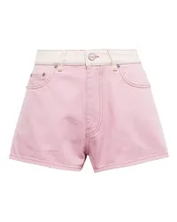 Ganni Shorts di jeans a vita alta Rosa