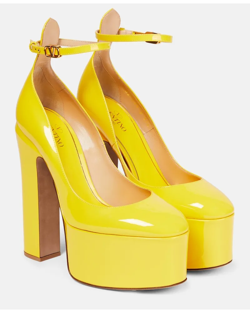 Valentino Garavani Pumps Tan-Go in vernice con plateau Giallo