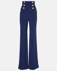 Balmain Jeans a gamba larga e vita alta Blu