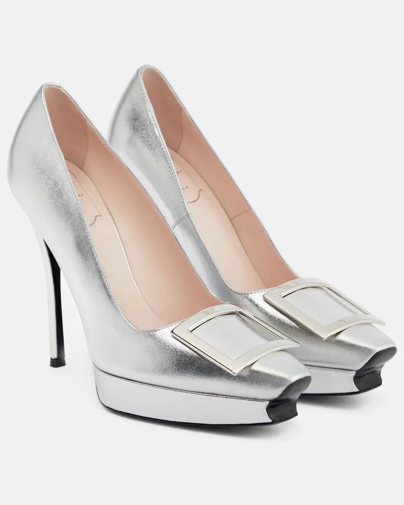 Roger Vivier Pumps Trompette in pelle metallizzata Argento