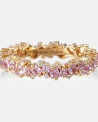 Suzanne Kalan Anello in oro 18kt con diamanti e zaffiri Rosa