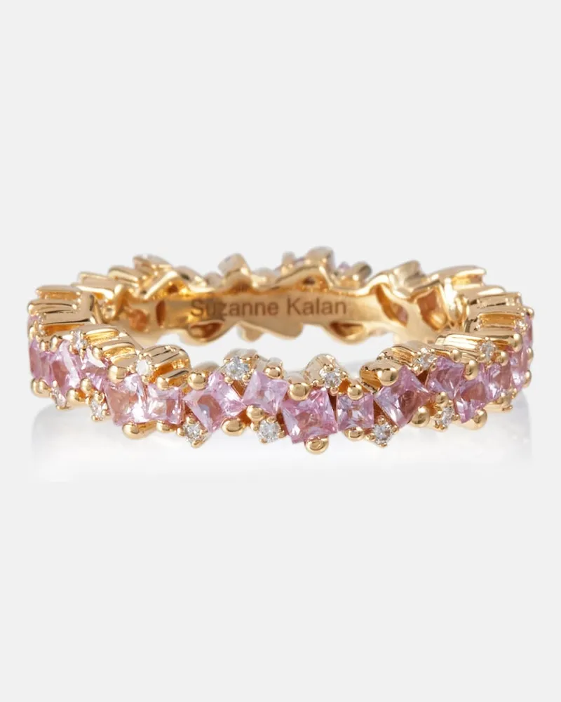 Suzanne Kalan Anello in oro 18kt con diamanti e zaffiri Rosa