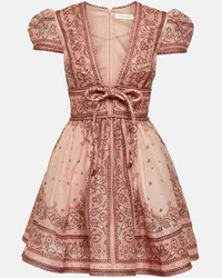 Zimmermann Miniabito Matchmaker in lino e seta Rosa