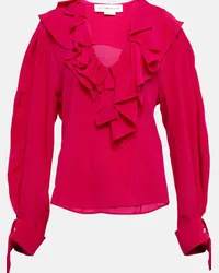 Victoria Beckham Blusa in crêpe de chine di seta Rosa