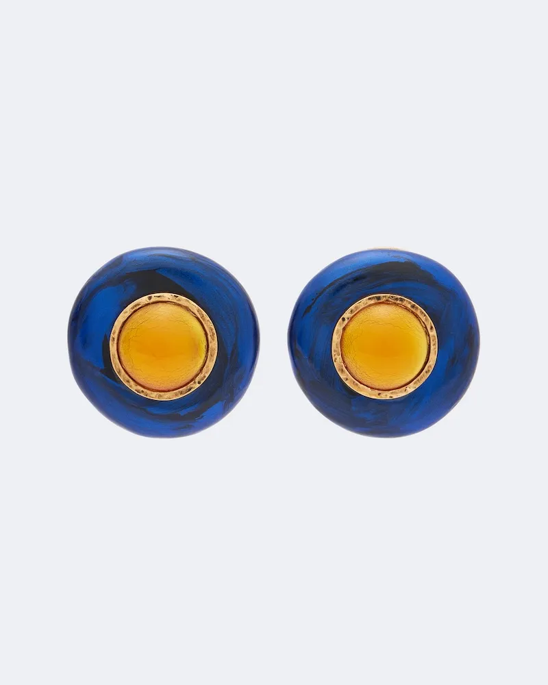Saint Laurent Orecchini a clip Blu
