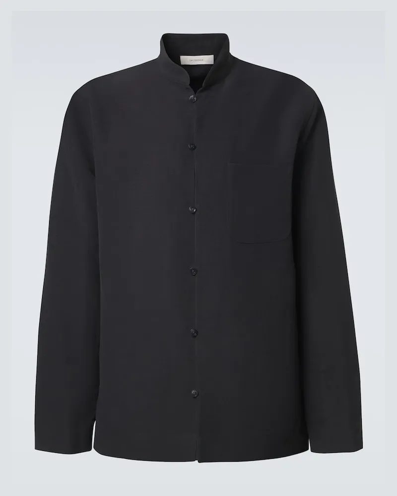 Umit Benan Camicia Francis in lino e seta Nero