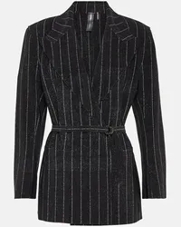 Norma Kamali Blazer gessato in jersey Nero