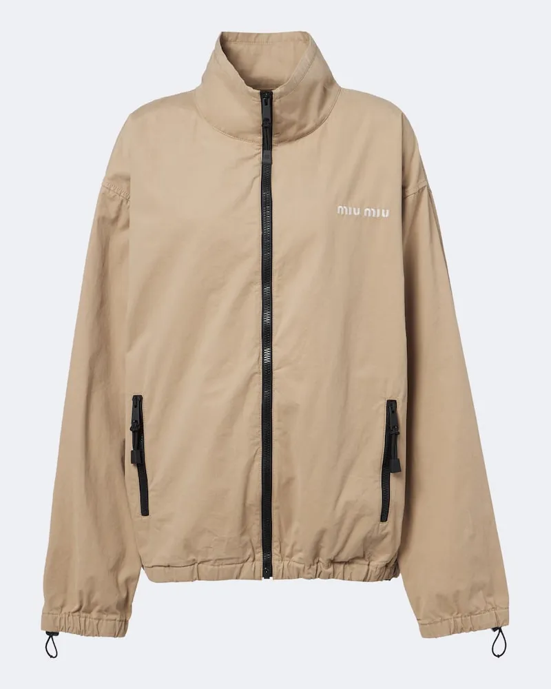Miu Miu Giacca in gabardine di cotone Beige
