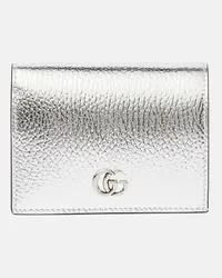 Gucci Portafoglio GG Marmont in pelle metallizzata Argento