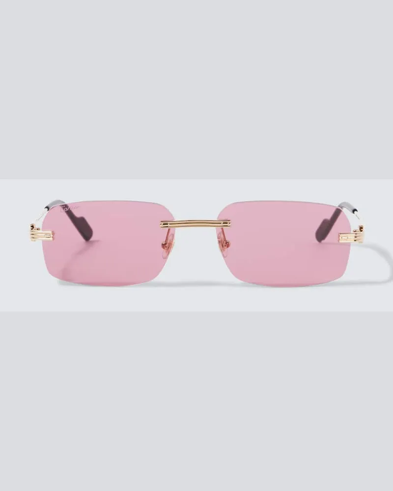 Cartier Occhiali da sole rettangolari Rosa