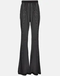 Dolce & Gabbana Pantaloni flared in chiffon di misto seta Nero