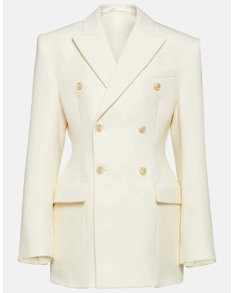 WARDROBE.NYC Blazer doppiopetto Contour in lana Bianco