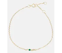Bracciale Tiny Emerald Goddess in oro 14kt con smeraldi e diamanti