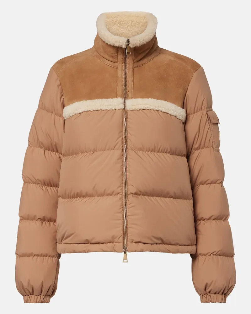 Moncler Piumino Aurore con shearling Beige
