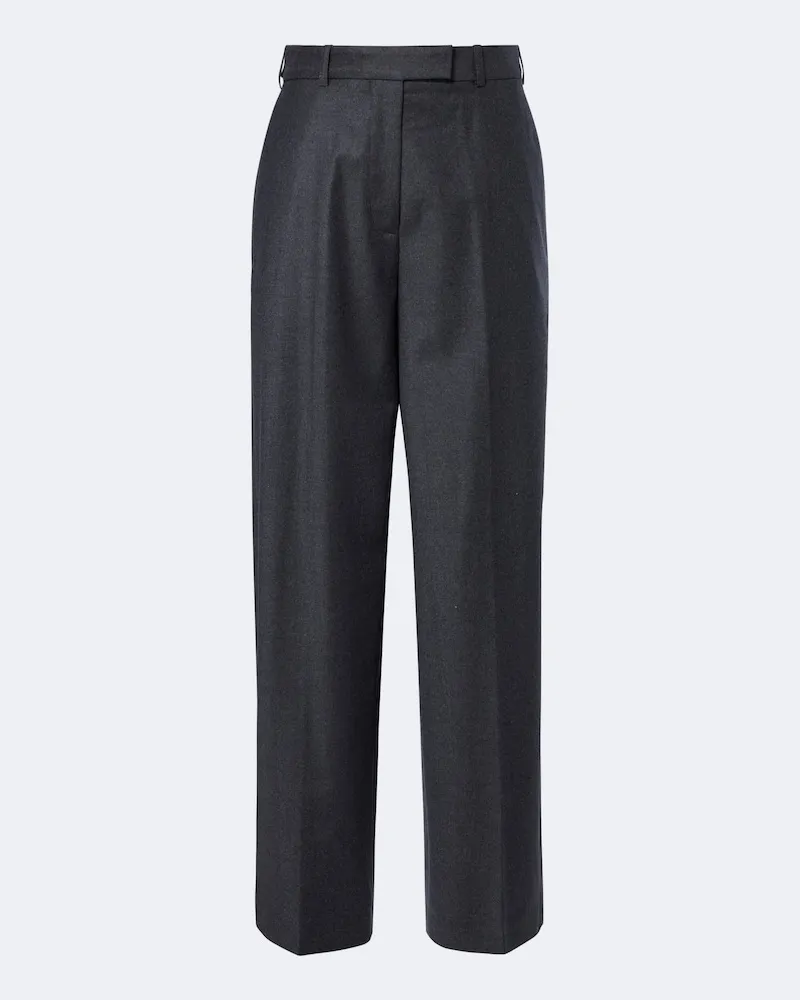 Róhe Róhe Pantaloni in lana vergine a gamba larga Grigio