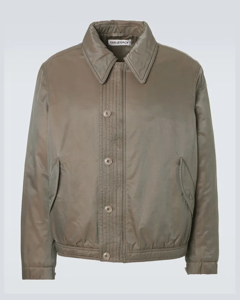 Our Legacy Giacca Auto in twill di misto cotone Grigio