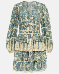 Ulla Johnson Miniabito Nina in misto cotone con stampa Blu