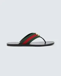 Gucci Sandali infradito con logo GG Nero