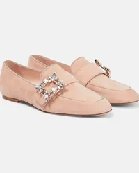 Roger Vivier Mocassini Mini Broche in suede Rosa