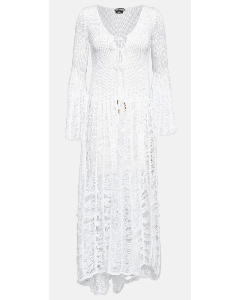 Tom Ford Abito midi in crochet Neutro