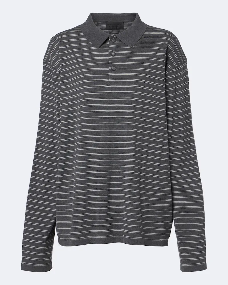 Nili Lotan Polo in jersey di cotone a righe Grigio