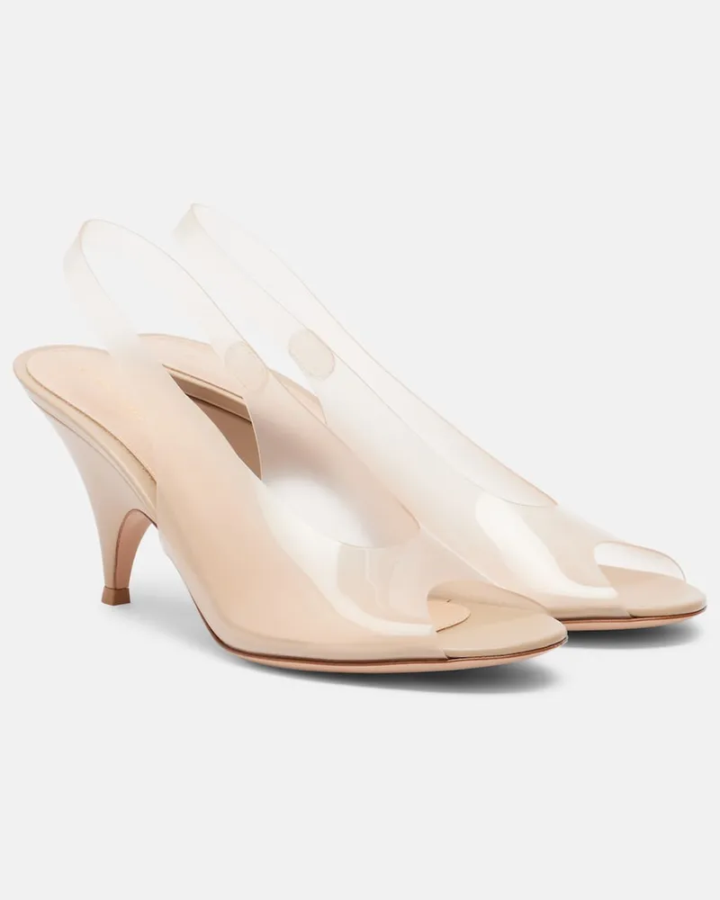 Gianvito Rossi Sandali slingback con pelle Beige
