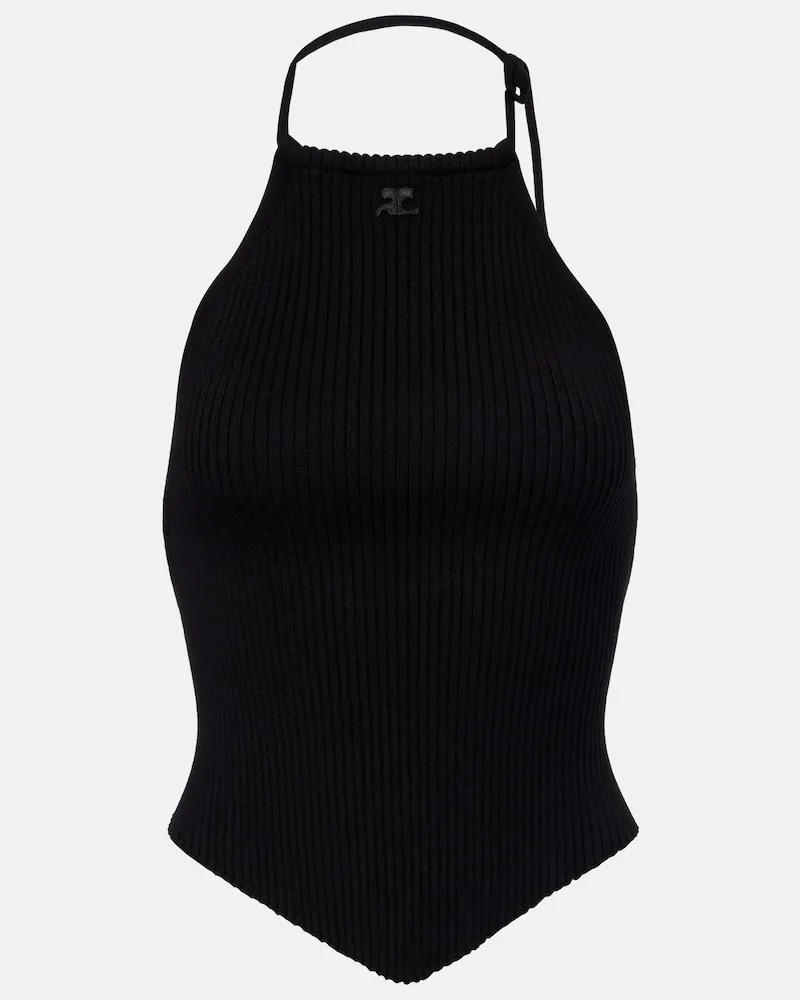 Courrèges CourrÃ¨ges Top Pointy a coste Nero