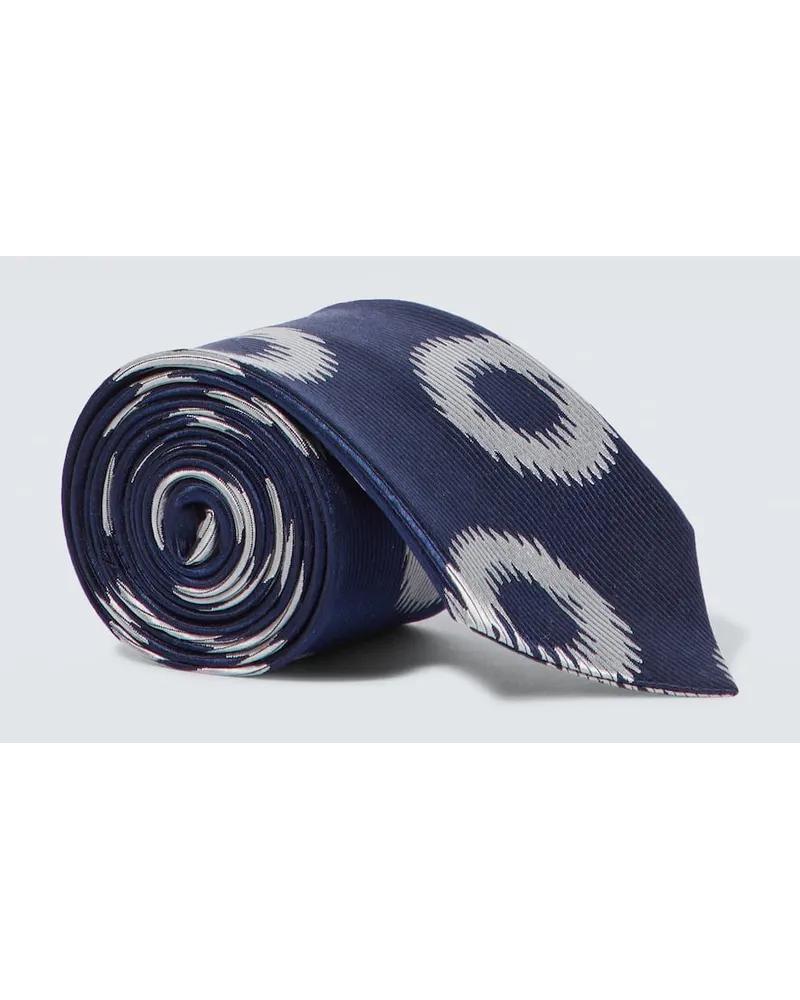 Comme des Garçons Comme des Garçons Homme Deux Cravatta in twill di seta con stampa Blu