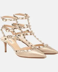 Valentino Garavani Pumps Rockstud in pelle metallizzata Oro