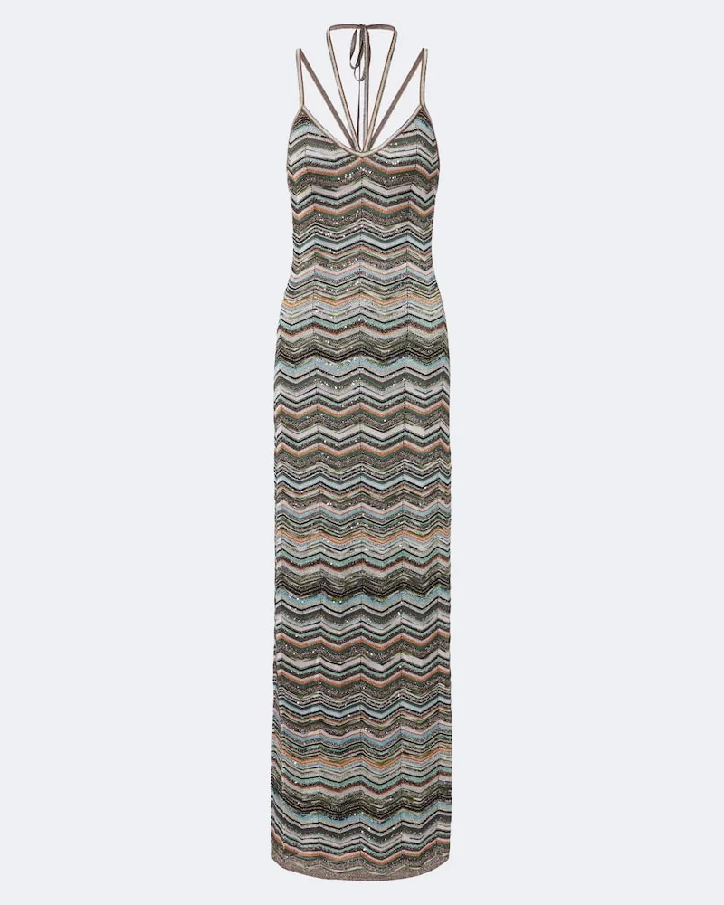 Missoni Abito lungo in lamé zig zag Multicolore