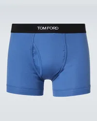 Tom Ford Boxer in jersey di misto cotone con logo Blu