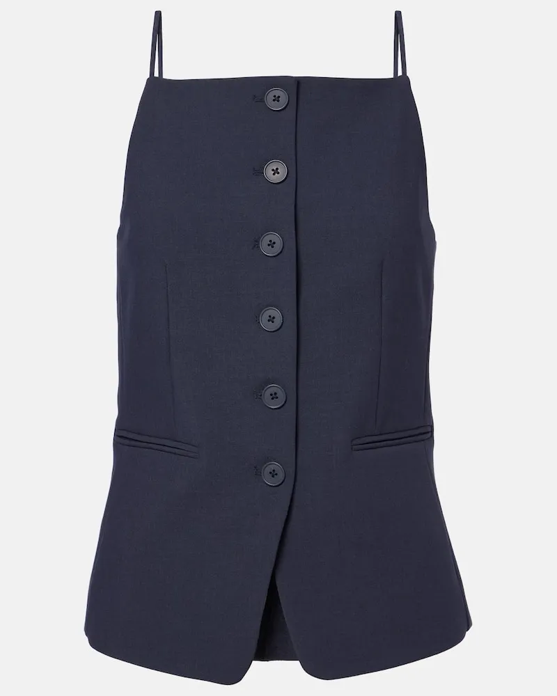 STAUD Top Una in crÃªpe Blu
