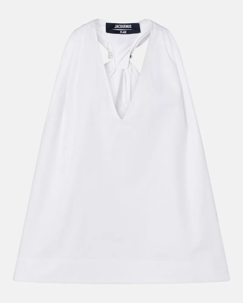 Jacquemus Top Norma in popeline di cotone Bianco