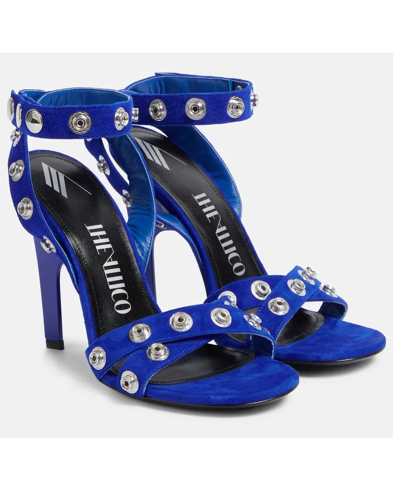 ATTICO Sandali Cosmo 105 in suede con borchie Blu